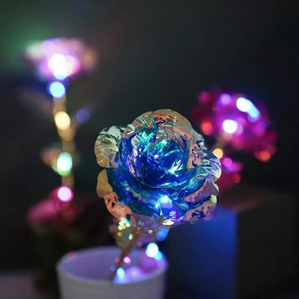 24K Gold Leaf Plated Led Light Up Roses Handmade with Love